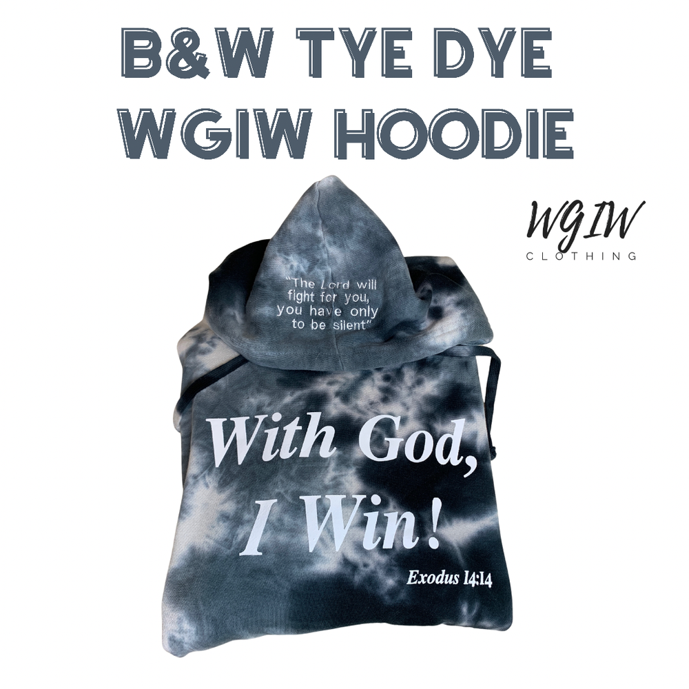 Kids Black Tye Dye WGIW Hoodie With God I Win Clothing